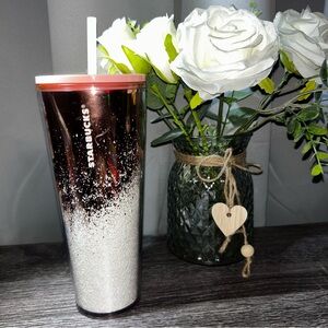 Starbucks 2019 Cascading Snow and Rose Gold 24 Oz Tumbler